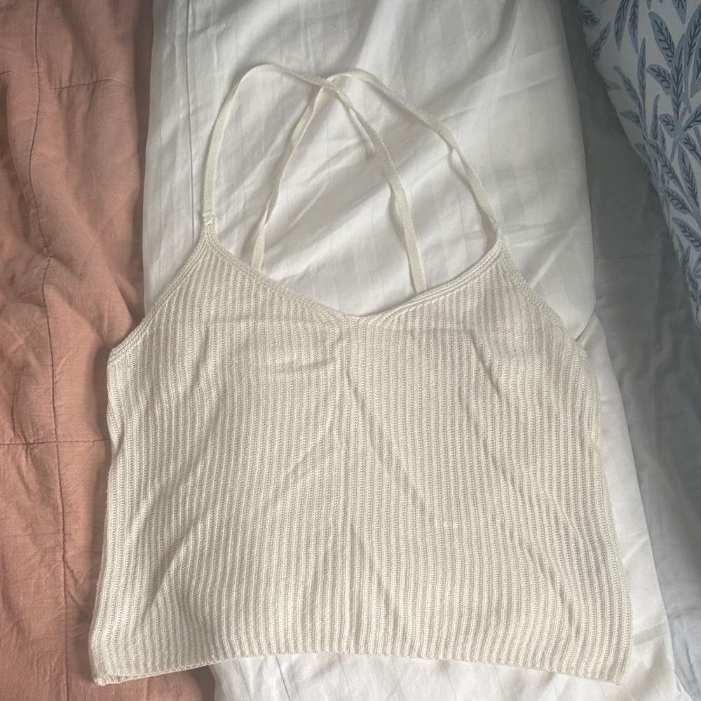 Garage Cropped Sweater Tank-Top